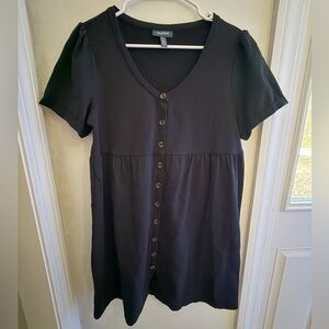 ModCloth black mini dress size medium. Buttons all functional in the front